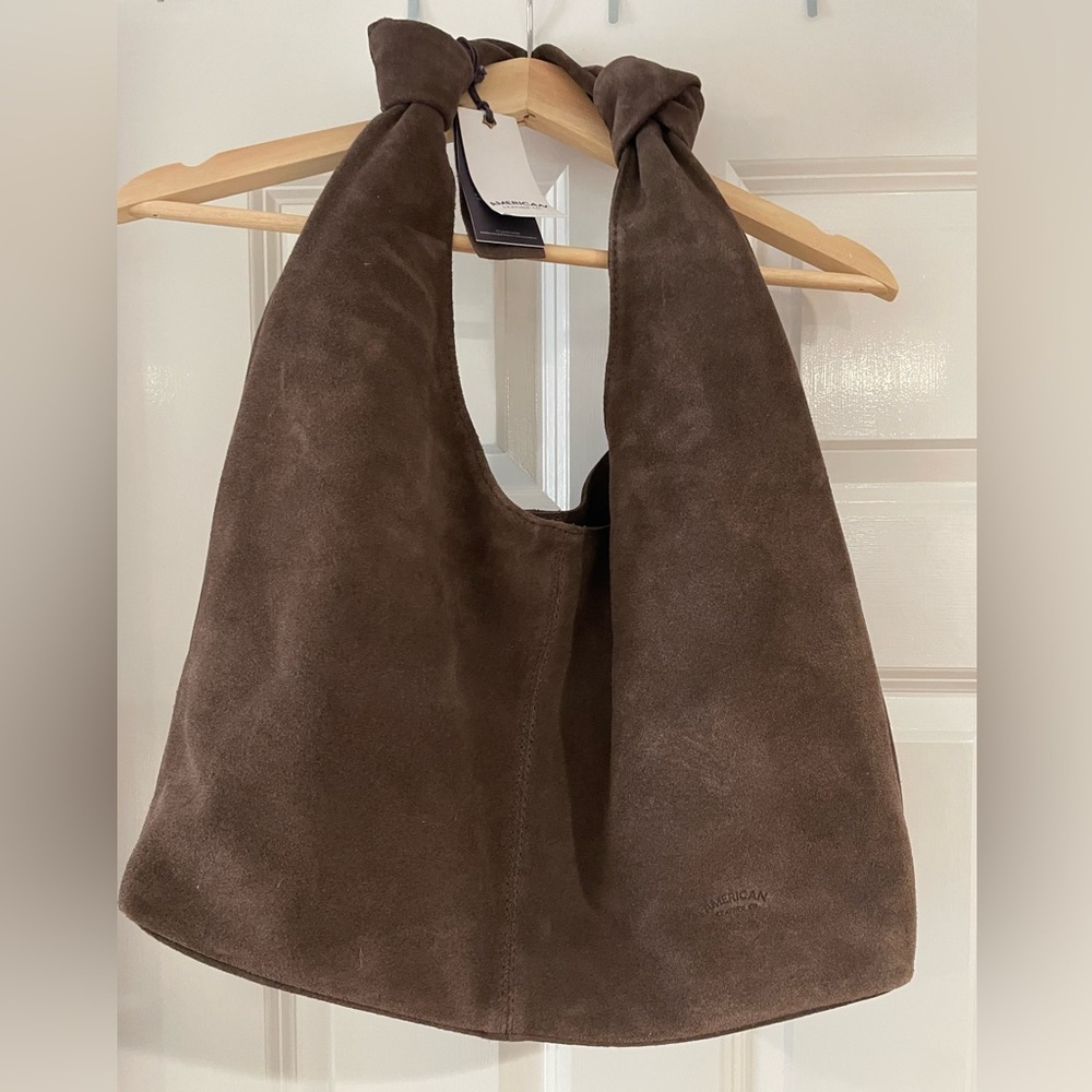NWT American Leather Co. Marietta Knot Brown Suede Hobo Bag (MSRP $195) - Picture 4 of 7